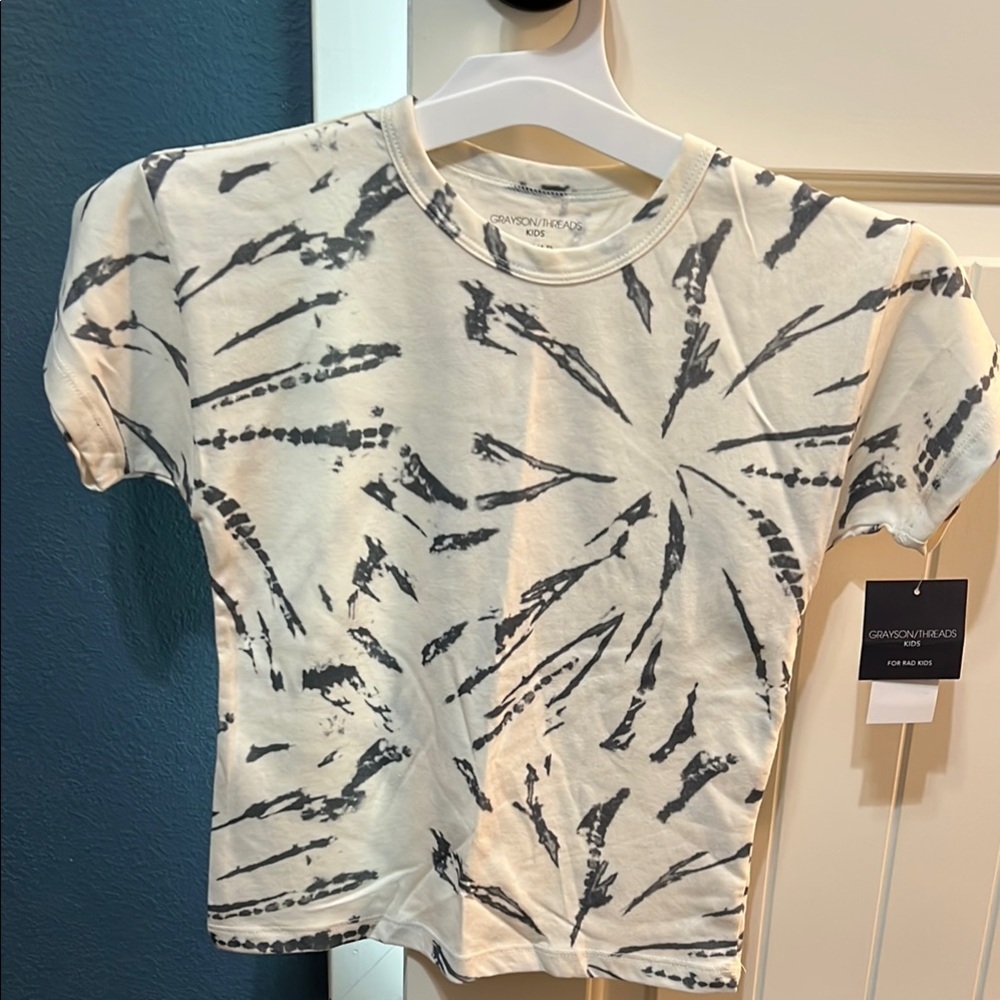 Boys Gray and White Tie-Dye T-Shirt